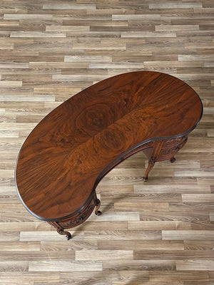French Kidney Style Carved Writing Desk, c.1950’s