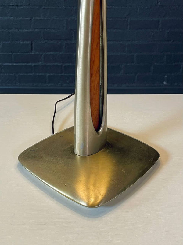 Richard Barr Brass & Walnut Table Lamp for Laurel, c.1960’s