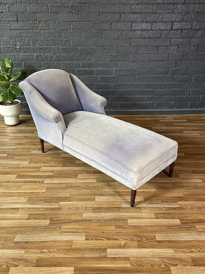 Vintage French Louis XVI Style Chaise Lounge w/ Fluted Legs, c.1950’s