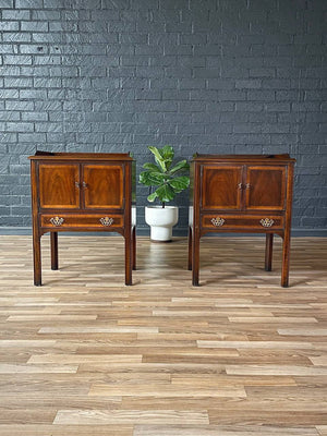 Pair of Vintage Colonial Revival Style Mahogany Night Stands by Drexel, c.1950’s