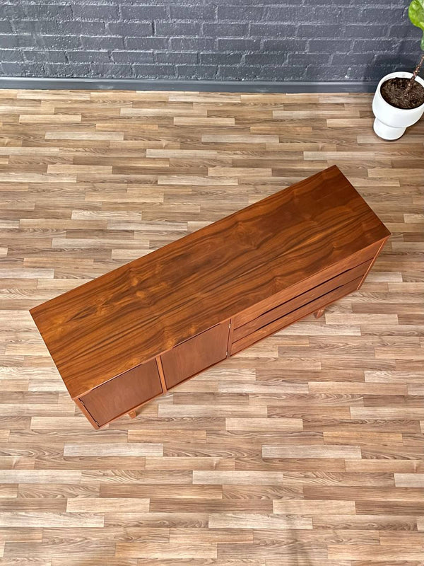Mid-Century Modern Sculpted Walnut Credenza by Stanley, c.1960’s
