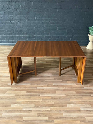 Expanding / Foldable Mid-Century Modern Walnut Dining Table, c.1960’s