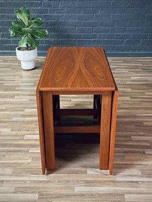 Mid-Century Danish Modern Teak Drop-Leaf Dining Table, c.1970’s