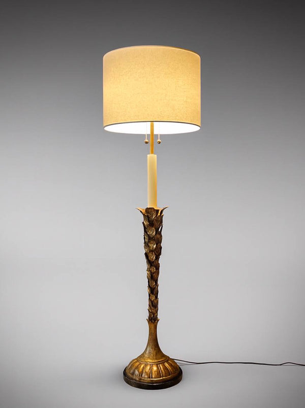 Hollywood Regency Gilt Leaf Floor Lamp, c.1950’s