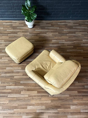 Mid-Century Leather Lounge Chair w/ Ottoman, c.1960’s