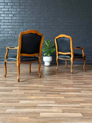Pair of French Louis XV-Style Carved Beech Armchairs by Chateau d’Ax