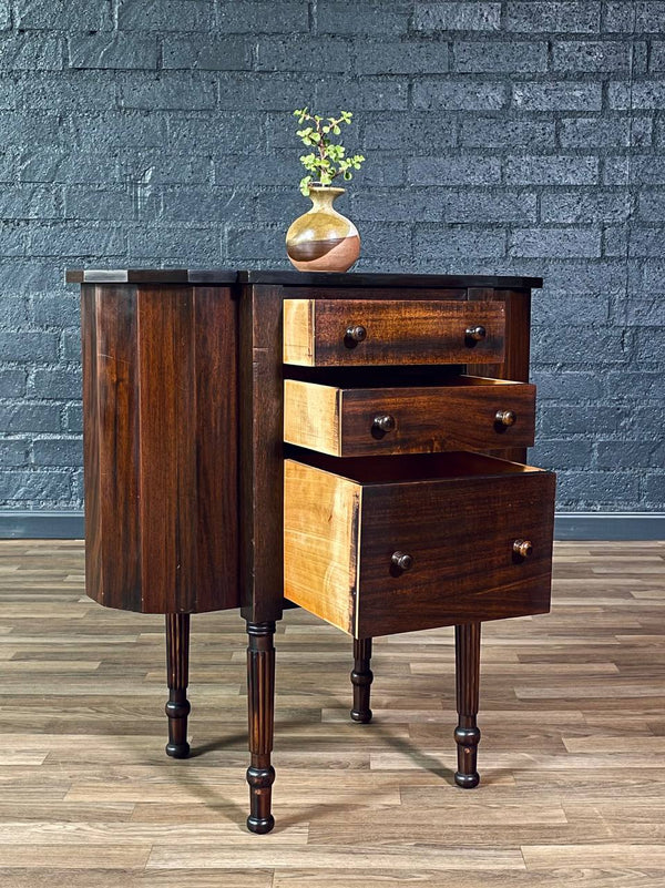Antique English Hepplewhite Mahogany Bowfront Entry Cabinet, c.1950’s