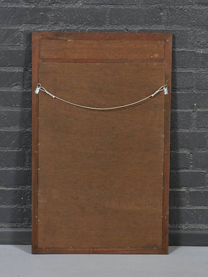 Mid Century Modern Walnut Greek Key Wall Mirror, c.1960's
