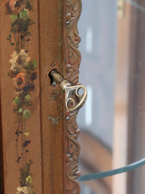 French Louis XV Style Hand-Painted Curio Vitrine Cabinet, c.1920’s