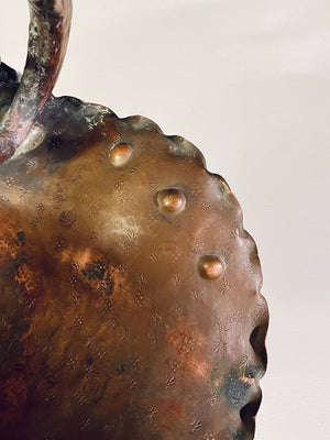 American Arts & Crafts Hand-Hammered Copper Pedestal Basket, c.1930's