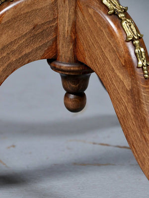 Pair of French Neoclassical Oak & Marble Side Tables, c.1960's