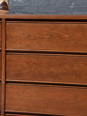 Mid-Century Modern 9-Drawer Walnut Dresser by Dixie, c.1960’s