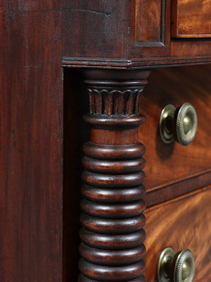 American Empire Flame Mahogany Four-Drawer Dresser c.1900's
