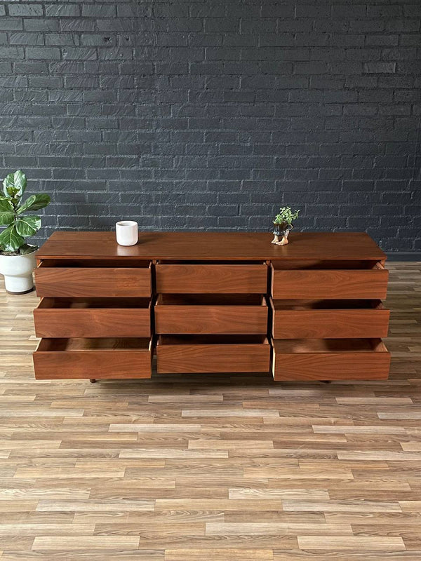 Mid-Century Modern 9-Drawer Walnut Dresser, c.1960’s