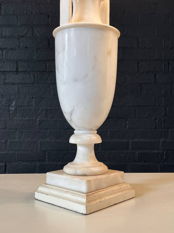 Pair of Italian Neoclassical Urn Style Alabaster Table Lamps, c.1940’s