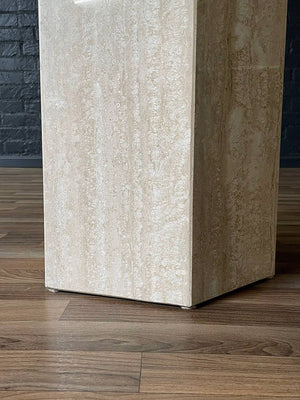 Mid-Century Post Modern Travertine Stone & Brass Dining Table by Artedi, c.1970’s