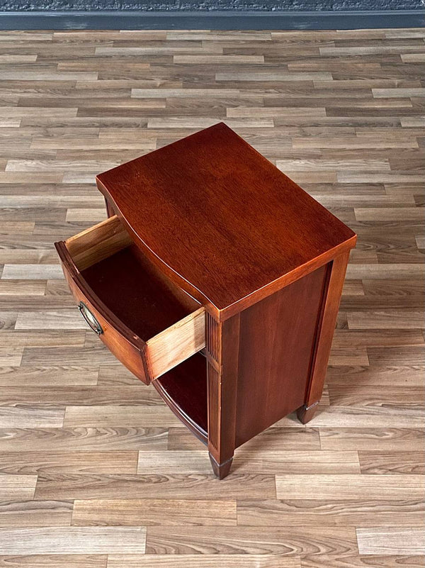 Vintage Federal Revival Mahogany Night Stand w/ Brass Pull, c.1950s