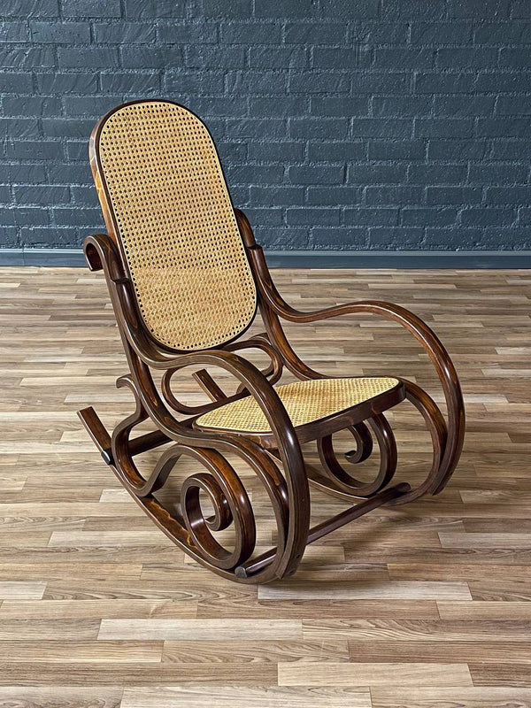 Vintage Bentwood & Cane Rocking Chair, c.1970’s