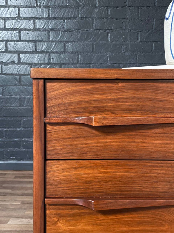 Mid-Century Modern Sculpted Walnut 3-Drawer Dresser, c.1960’s