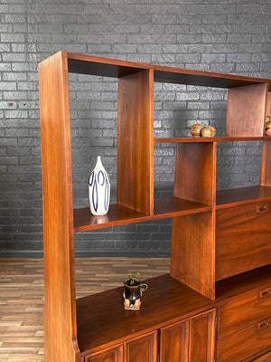 Mid-Century Modern Walnut Room Divider or Bookshelf by J.B. Van Sciver, c.1960’s