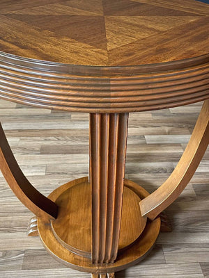 Art Deco Walnut Two-Tier Round Side Table