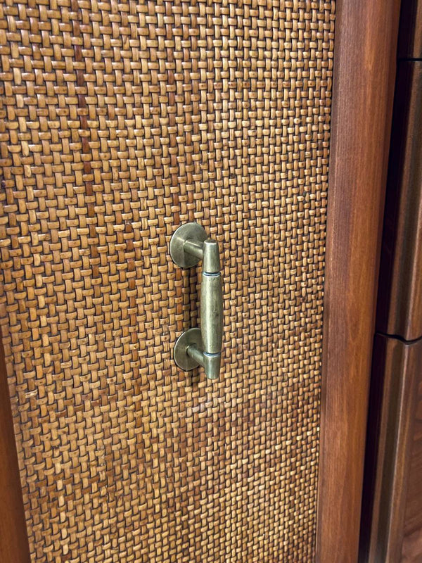 Mid-Century Modern Floating Top Walnut Dresser w/ Cane Doors, c.1960’s
