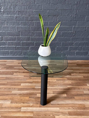 Vintage Post Modern Waterfall Glass Coffee Table or Side Table, c.1980’s