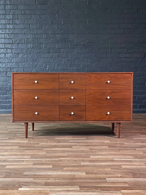 Mid-Century Modern 9-Drawer Walnut Dresser, c.1960’s