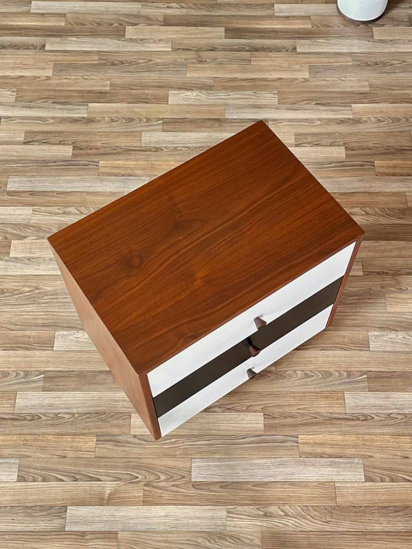 Mid-Century Modern Two-Tone Lacquered & Walnut 3-Drawer Dresser , c.1960’s