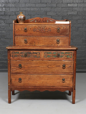 Spanish Colonial Monterey Style Carved Oak Dresser by Karpen, c.1930’s
