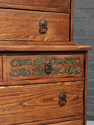 Spanish Colonial Monterey Style Carved Oak Dresser by Karpen, c.1930’s