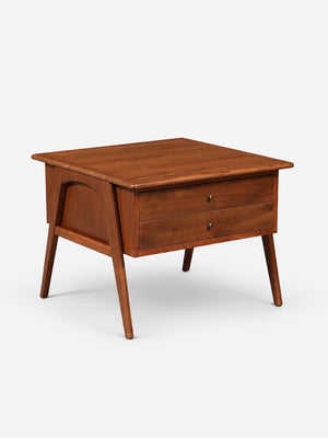 Mid-Century Modern Sculpted Walnut Side Table / Night Stand, c.1960's