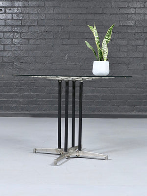 Postmodern “Grid” Aluminum & Glass Dining Table by Robert Josten, c.1970’s