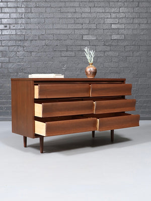 Mid-Century Modern 6-Drawer Dresser by United Furniture, c.1960's