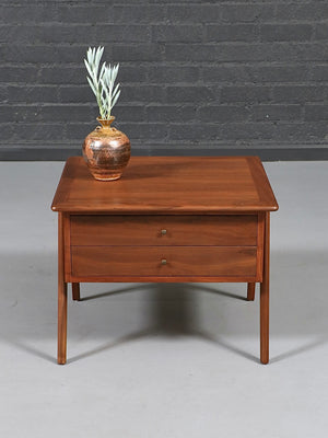 Mid-Century Modern Sculpted Walnut Side Table / Night Stand, c.1960's