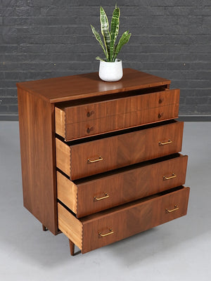 Mid-Century Modern Walnut Highboy Dresser, c.1960’s