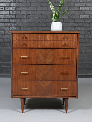 Mid-Century Modern Walnut Highboy Dresser, c.1960’s