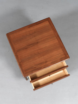 Mid-Century Modern Sculpted Walnut Side Table / Night Stand, c.1960's