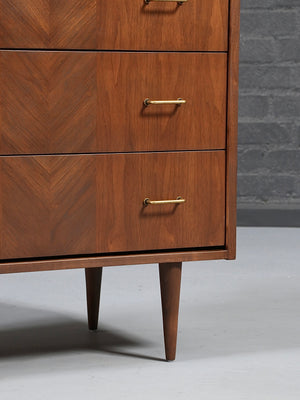 Mid-Century Modern Walnut Highboy Dresser, c.1960’s