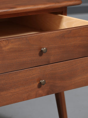 Mid-Century Modern Sculpted Walnut Side Table / Night Stand, c.1960's