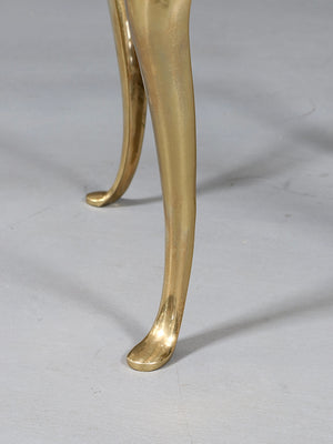 Pair of Hollywood Regency Sculptural Brass & Glass Side Tables, c.1970’s