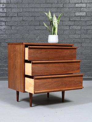 Mid Century Modern 3-Drawer Walnut Dresser by Lane, c.1960’s