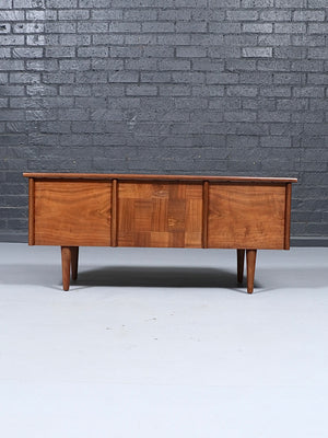 Mid Century Modern Walnut Cedar Trunk Box By Lane, c 1960's