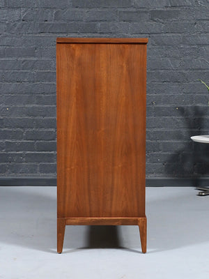 American Mid-Century Modern Walnut Highboy Dresser, c.1960's