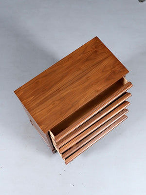 American Mid-Century Modern Walnut Highboy Dresser, c.1960's