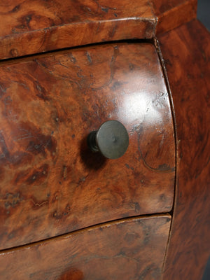 Petite Italian Rococo  Style Burl Olivewood Bombé Jewelry Chest, c.1960’s