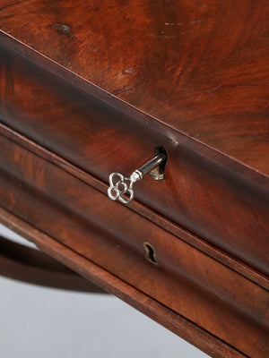 Antique American Empire Flame Mahogany End Table w/ Paw Feet, c.1900’s