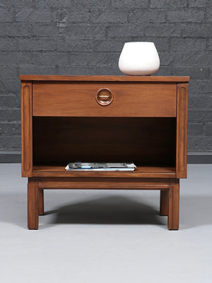 Single Mid Century Modern Walnut Night Stand w/ Bookcase, c.1960’s