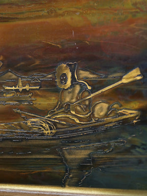 Vintage Canadian “Our Native Land” Copper Acid Etching by Priddat’s Studio, c.1970’s