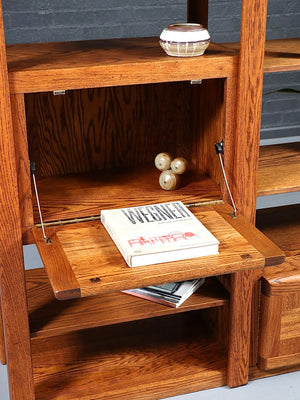 Post Modern Oak Bookshelf Shelving Unit  c.1980's